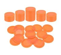 QUARKZMAN 100Pcs Jetons De Poker en Plastique, 1 Pouce Mini Jetons De Bingo Compteurs d'apprentissage Disques De Comptage Marqueurs Jetons De Jeu Opaques, Orange, Motif