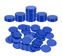 QUARKZMAN 100Pcs Jetons De Poker en Plastique De 1.2 Pouce, Mini Jetons De Bingo Compteurs d'apprentissage Disques De Comptage Marqueurs Jetons De Jeu Opaques, Bleu