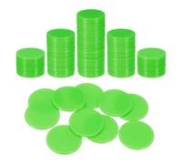 QUARKZMAN 100Pcs Jetons De Poker en Plastique De 1 Pouce, Jetons De Bingo Compteurs d'apprentissage Disques De Comptage Marqueurs Jetons De Jeu Opaques, Vert, Plat