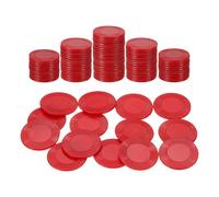 QUARKZMAN 100Pcs Jetons en Plastique, 0.9 inch Mini Jetons De Bingo Compteurs d'apprentissage Disques De Comptage Marqueurs Jetons De Jeu Opaques, Rouge, Motif