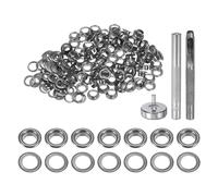QUARKZMAN 100Pcs Kit d'Outils pour Œillets 5 mm avec Poinçon Creux Noir
