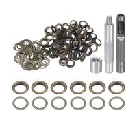 QUARKZMAN 100Pcs Kit d'Outils pour Œillets en Cuivre de 10 mm avec Poinçon Creux, Outils de Pose d'Œillets pour Vêtements en Cuir, Tissu, Ceinture, Couleur Bronze