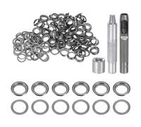 QUARKZMAN 100Pcs Kit d'Outils pour Œillets en Cuivre de 10 mm avec Poinçon Creux, Outils de Pose d'Œillets pour Vêtements en Cuir, Tissu, Ceinture, Noir