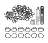 QUARKZMAN 100Pcs Kit d'Outils pour Œillets en Cuivre de 14mm avec Poinçon Creux, Outils de Pose d'Œillets pour Vêtements en Cuir, Tissu, Ceinture, Noir