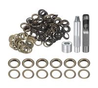 QUARKZMAN 100Pcs Kit d'Outils pour Œillets en Cuivre de 14mm Couleur Bronze
