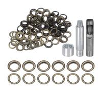 QUARKZMAN 100Pcs Kit d'Outils pour Œillets en Cuivre de 17 mm avec Poinçon Creux, Outils de Pose d'Œillets pour Vêtements en Cuir, Tissu, Ceinture, Couleur Bronze