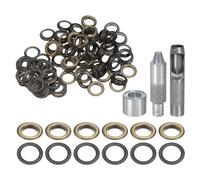 QUARKZMAN 100Pcs Kit d'Outils pour Œillets en Cuivre de 18 mm avec Poinçon Creux, Outils de Pose d'Œillets pour Vêtements en Cuir, Tissu, Ceinture, Couleur Bronze