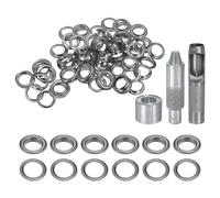 QUARKZMAN 100Pcs Kit d'Outils pour Œillets en Cuivre de 18 mm avec Poinçon Creux, Outils de Pose d'Œillets pour Vêtements en Cuir, Tissu, Ceinture, Noir