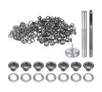 QUARKZMAN 100Pcs Kit d'Outils pour Œillets en Cuivre de 3,5 mm avec Poinçon Creux, Outils de Pose d'Œillets pour Vêtements en Cuir, Tissu, Ceinture, Noir