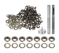 QUARKZMAN 100Pcs Kit d'Outils pour Œillets en Cuivre de 4,5 mm avec Poinçon Creux, Outils de Pose d'Œillets pour Vêtements en Cuir, Tissu, Ceinture, Couleur Bronze