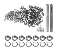 QUARKZMAN 100Pcs Kit d'Outils pour Œillets en Cuivre de 4,5 mm avec Poinçon Creux, Outils de Pose d'Œillets pour Vêtements en Cuir, Tissu, Ceinture, Noir