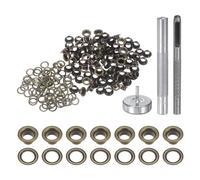 QUARKZMAN 100Pcs Kit d'Outils pour Œillets en Cuivre de 4 mm avec Poinçon Creux, Outils de Pose d'Œillets pour Vêtements en Cuir, Tissu, Ceinture, Couleur Bronze