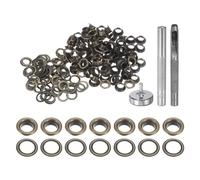 QUARKZMAN 100Pcs Kit d'Outils pour Œillets en Cuivre de 5 mm avec Poinçon Creux, Outils de Pose d'Œillets pour Vêtements en Cuir, Tissu, Ceinture, Couleur Bronze