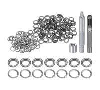 QUARKZMAN 100Pcs Kit d'Outils pour Œillets en Cuivre de 8 mm avec Poinçon Creux, Outils de Pose d'Œillets pour Vêtements en Cuir, Tissu, Ceinture, Noir