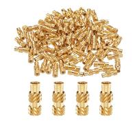 QUARKZMAN 100pcs M2.5 Inserts Filetés Écrous Moletés en Laiton Thermodurci M2.5x10mm, OD 4mm, Écrous en Laiton à Impression 3D Inserts Filetés Femelles Écrous