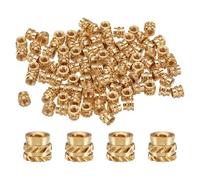 QUARKZMAN 100pcs M2 Inserts Filetés Écrous Moletés en Laiton Thermodurci M2x3mm, OD 3.5mm, Écrous en Laiton à Impression 3D Inserts Filetés Femelles Écrous