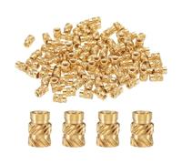 QUARKZMAN 100pcs M2 Inserts Filetés Écrous Moletés en Laiton Thermodurci M2x5mm, OD 3.5mm, Écrous en Laiton à Impression 3D Inserts Filetés Femelles Écrous