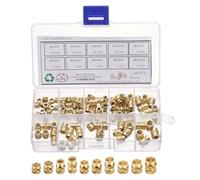 QUARKZMAN 100pcs M4 M5 M6 Inserts Filetés Métriques Écrous Insérés en Laiton Kit d'Assortiment, Écrous Insérés Filetés Femelles en Laiton pour Impression 3D