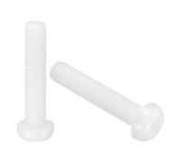 QUARKZMAN 100Pcs M6 x 30mm Fileté Nylon Phillips Cruciforme Cylindrique Tête cylindrique Machine Vis Boulons Blanc