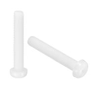 QUARKZMAN 100Pcs M6 x 35mm Fileté Nylon Phillips Cruciforme Cylindrique Tête cylindrique Machine Vis Boulons Blanc