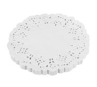 QUARKZMAN 100Pcs Napperons En Papier Dentelle Blanche 4,5 Pouces Napperons Ronds En Papier Pour Décoration De Mariage Ou D'Anniversaire