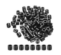 QUARKZMAN 100pcs Nylon Rond Espaceurs 4mm Id, 7mm Od, 6mm Hauteur Vis Espaceurs Sans Fileté, Plastique Espaceur pour M4 Vis, Noir