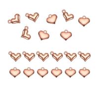 QUARKZMAN 100pcs Pendants 3D Petits Cœurs Pour DIY Bijoux, Rose Or
