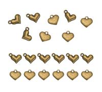 QUARKZMAN 100Pcs Pendentifs 3D Petits Cœurs D'Amour Charmes Cœur En Alliage