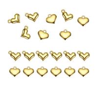QUARKZMAN 100pcs Pendentifs 3D Petits Cœurs Pour DIY Bijoux, Or