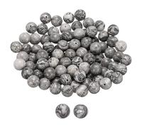 QUARKZMAN 100pcs Perles En Pierre Naturelle 10mm Map Round Gemstone Perles Lâches Véritables Authentiques Lisses Sphères Perle Pour Fabrication De Bijoux Bracelets Colliers