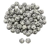 QUARKZMAN 100pcs Perles En Pierre Naturelle 10mm Spot Ronde Gemme Pierre Perles Libres Véritables Authentiques Lisses Sphères Perle Pour Création Bracelets Colliers Boucles D'oreilles DIY