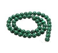 QUARKZMAN 100pcs Perles En Pierre Naturelle 8mm Malachite Rondes Pierres Gemmes Vraies Authentiques Perles Lisses Pour Fabrication De Bijoux Bracelets Colliers Boucles D'oreilles DIY