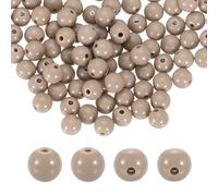 QUARKZMAN 100pcs Perles Rondes En Acrylique Beige Clair 8mm Dia Trou 1.9mm | Boules En Plastique Résine Lisses, Perles Libres, Pour Fabrication Bracelets Colliers Boucles D'Oreilles DIY