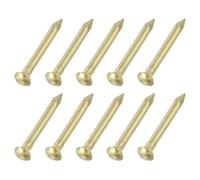 QUARKZMAN 100Pcs Petits Clous De Quincaillerie, 1.5 X 15mm Clou À Tête Ronde En Laiton Clou De Finition Standard Pour Travaux De Menuiserie Domestique Accrochage D'Images Projets DIY, Or