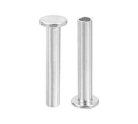 QUARKZMAN 100Pcs Rivets Tubulaires Semi-Tubulaires, 5mm x 30mm Rivet Tubulaire Semi-Tubulaire à Tête Plate Ronde en Aluminium Rivet Métallique pour la Réparation Industrielle, Argenté
