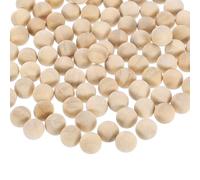 QUARKZMAN 100pcs Rond Bois Boules 10mm Diamètre Inachevé Solide Bois Sphères, Naturel Bois Artisanat Balles pour DIY Artisanat Projets Art Ornements