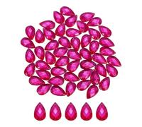 QUARKZMAN 100PCS Strass En Acrylique À Dos Plat En Forme De larme 6x10mm Pour DIY joyaux Ornementation De Mariage Maquillage De Visage Rose