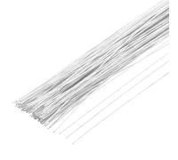 QUARKZMAN 100pcs Tiges De Fil Floral Blanc Souple 0.35mm 28 Gauge Fil De Fleuriste pour Fabrication De Fleurs Artificielles Fournitures Pour Couronnes