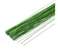 QUARKZMAN 100pcs Tiges De Fil Floral Vert Pliables 0.45mm 26 Gauge Fil De Fleuriste pour Fabrication De Fleurs Artificielles Artisanat Fournitures Pour Couronnes