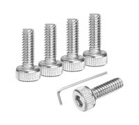 QUARKZMAN 100Pcs Vis à Tête Hexagonale Creuse, M2x6mm 304 Acier Inoxydable Vis à Six Pans Creux Avec Clé, Filetage Complet, Argenté