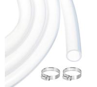 QUARKZMAN 10ft Tuyau En Silicone Transparent 20mm X 26mm Tube En Plastique Flexible Pour Air Pour Brassage, Fabrication De bordeaux, Pompe A Siphon, 1" OD, Avec 2pcs Colliers