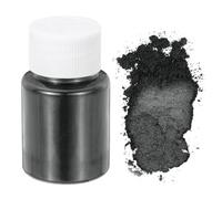 QUARKZMAN 10g/0.35oz Poudre De Mica Cosmétique Grade, 600 Maille Poudre De Mica Naturel Résine Époxy Poudres Pigment Pour Résine De Coulée, Teinture Pour Bougie, DIY Vernis, Noir Argenté