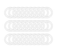 QUARKZMAN 10mm ID Silicone Joints O Rondelle Joint x 30 Pcs Rondelle Rond Plat Rondelle Joint Joint Anneau pour Verre Porte Poignée, Transparent