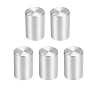 QUARKZMAN 10mmx15mm Potentiomètre Bouton x 5PCS Aluminium Rotatif Électronique Contrôle Moleté Arbre Volume Contrôle Bouton pour Équipement audio/guitare, [Argenté]