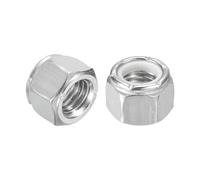 QUARKZMAN 10Pcs 1/2"-13 Ecrous Hexagonaux Auto-Serrants À Insert Nylon, 304 Acier Inoxydable Écrou Autobloquant À Insert Nylon Pour Fixations Industrielles Et Construction, Argent&Blanc