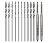 QUARKZMAN 10pcs 1.6mm Dia Torsion Perceuse Mèches Foret Haute Vitesse Acier | avec 2 Pcs Métrique Taraudage M2 x 0.4mm 3 Rainures H2 Filetage, Perçage Outil Ensemble