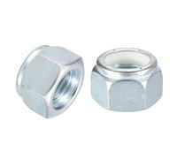 QUARKZMAN 10Pcs 1"-8 Ecrous Hexagonaux Auto-Serrants À Insert Nylon, Ecrou Hexagonal Autobloquant En Acier Au Carbone Avec Insert Nylon Pour Fixations Et De Construction, Blanc&Blanc