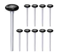 QUARKZMAN 10pcs 1.8" Roulettes de porte de garage en nylon pour rail de garage de 2", tige longue de 7", roues porte garage silencieuses, roulement de précision 6200zz à 8 billes, noir