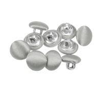 QUARKZMAN 10Pcs 16L Bouton Recouvert de Tissu Bouton Gris 10mm Boutons Mercerie Boutons de Couture Ronds En Métal pour Costumes, Robes et Chemisiers