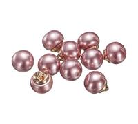 QUARKZMAN 10pcs 16L Boutons Ronds Roses En Fausse Perle 10mm 3/8" Tige Métallique Dorée Boutons De Couture Remplacement DIY Bouton Pour Couture Vêtements Robe De Mariée DIY Artisanat